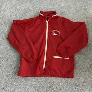Vintage Surfer Jacket Mens Medium Red Nylon Windbreaker Bermuda Zip Hong Kong